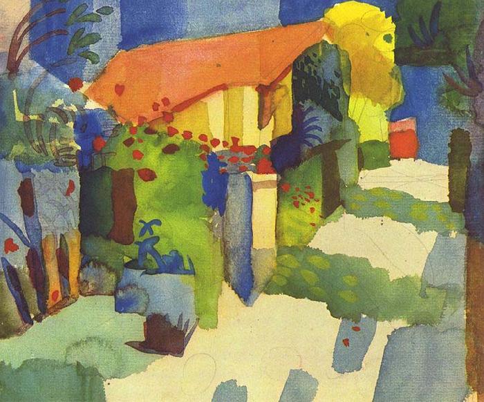 Haus im Garten, August Macke